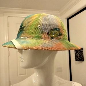 Vintage tie dye safari hard hat